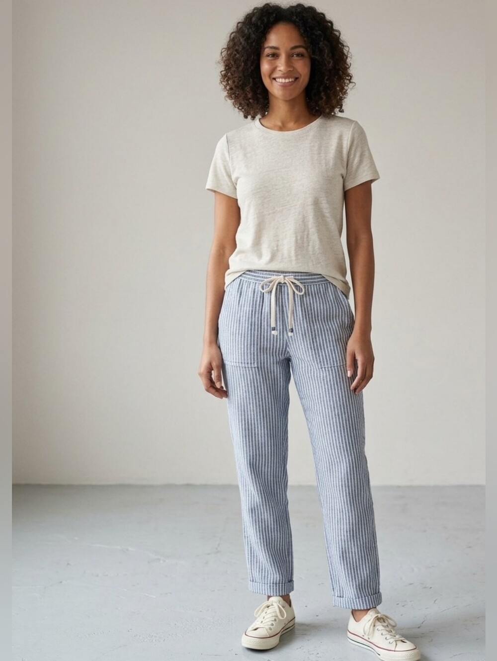 NWOT Linen Cotton Striped Pants by Natural Reflections